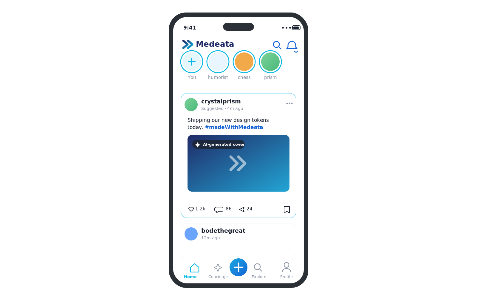 Medeata prototype — Feed